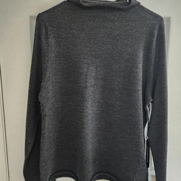 Nicole Miller Knit 100% Extra Fine Merino Wool Sweater Dark Grey size XL - Picture 1 of 10